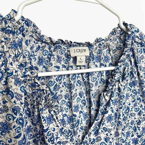 J. Crew Blue and White Floral Blouse - Picture 2 of 5